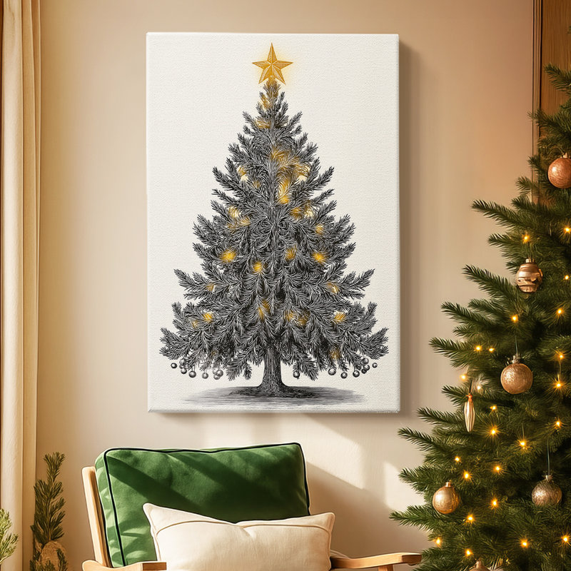 Snowige Cottage Carol - Toile tendue avec châssis de qualité supérieure, H 18 po x l 12 po