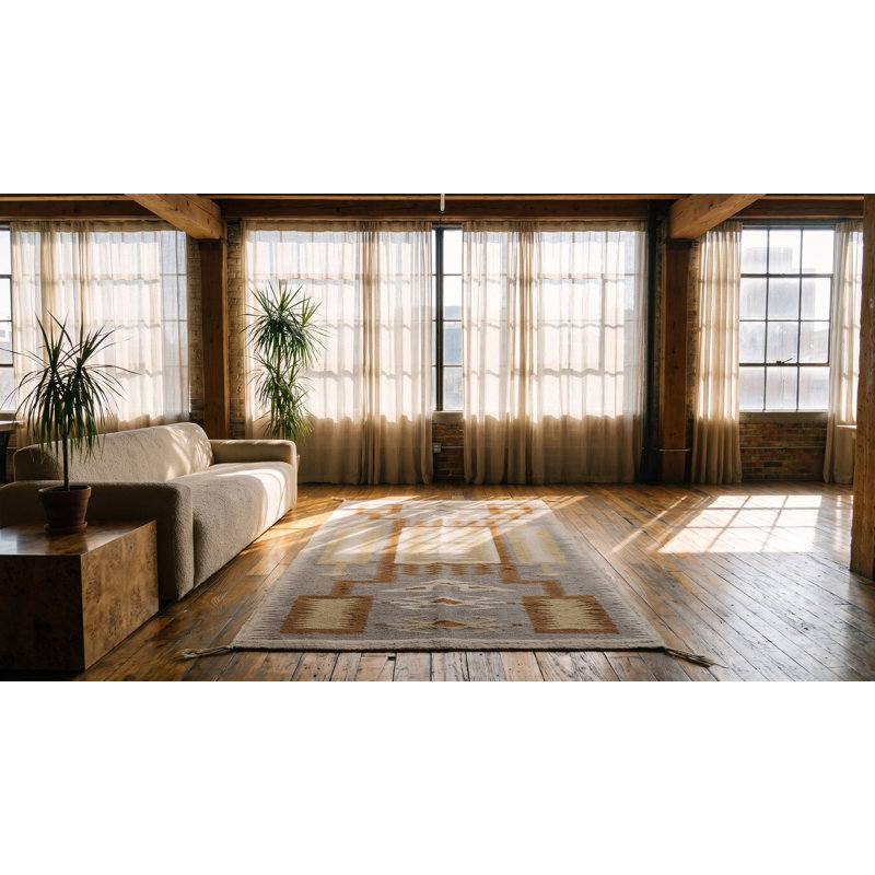 Flatweave Wool Geometric Area Rug