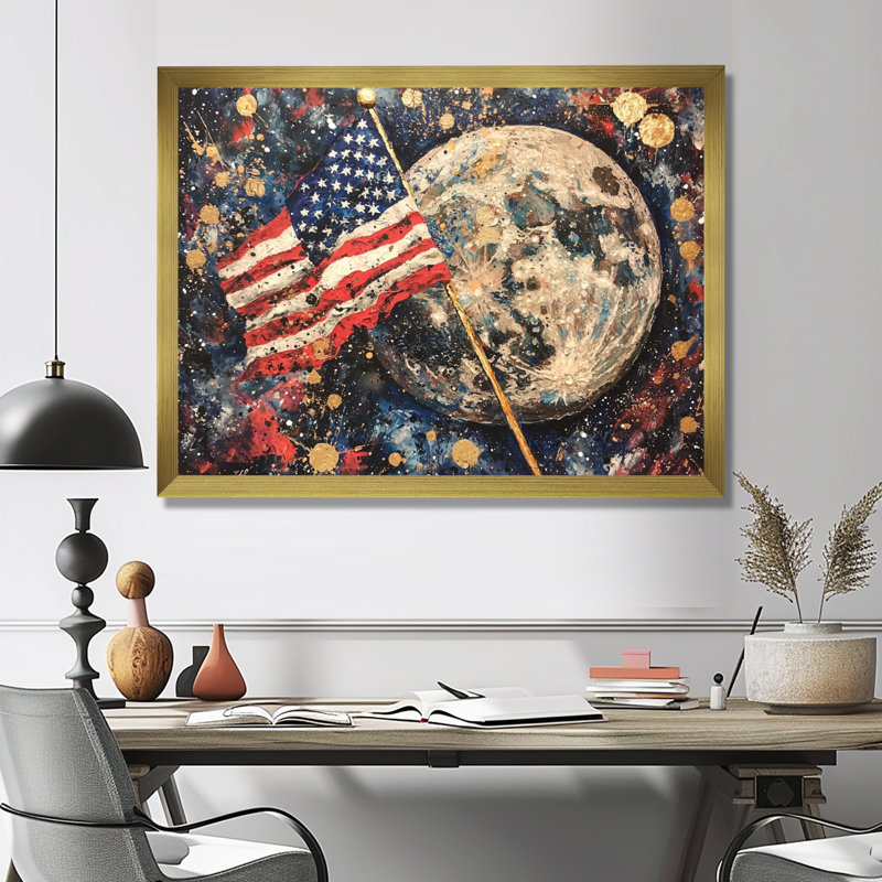 Reis - Usa Patriotist, impression sur toile, H 12 po x l 20 po, Reproduction encadrée d'une seule photo, Doré