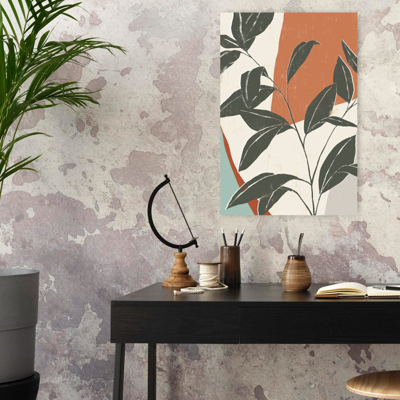 «Cutout Leaves II Minimalist Modern Organic Nature Landscape Art», H 24 po x l 16 po