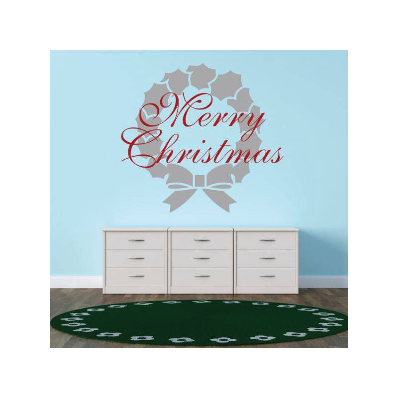 Décalcomanie murale joyeux de noël, H 18 po x l 18 po x P 0,16 po