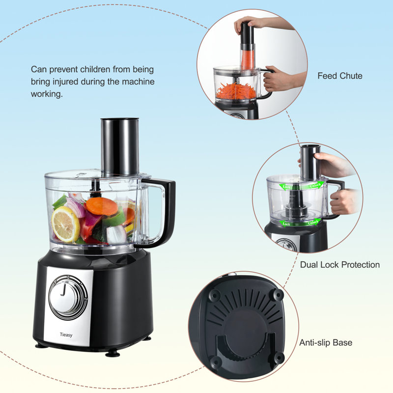 Tieasy 6 in1 800W Powerful Food Processor