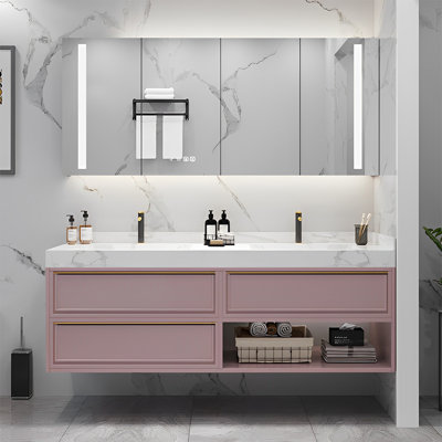 Modern light luxury style bathroom cabinet
