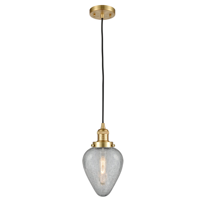 Luminaire suspendu géométrique 1 lumière Shauna, Or satiné