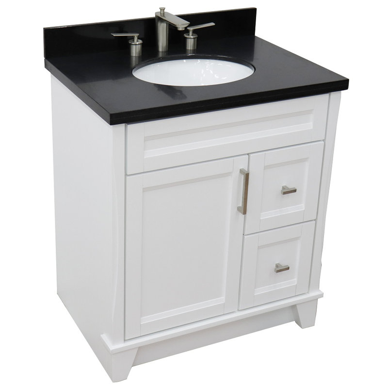 Ensemble de meuble-lavabo simple 31 po Brees, Noir galaxie, Blanc