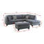 3 pièces Canapé modulaire gris et gris