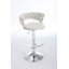 Ensemble de 2 tabourets de bar, avec repose-pieds chromé et base pivotante en velours à hauteur réglable et tabouret de bar simple chromé-244557909