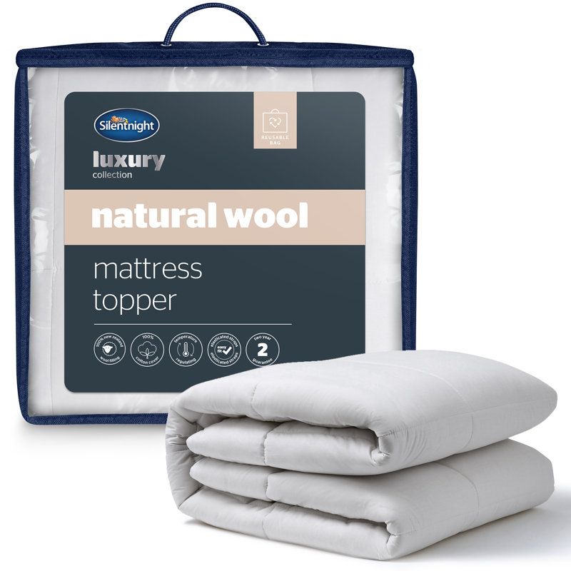 Silentnight Natural Wool Breathable Mattress Topper, Super King (180 x 200 cm)