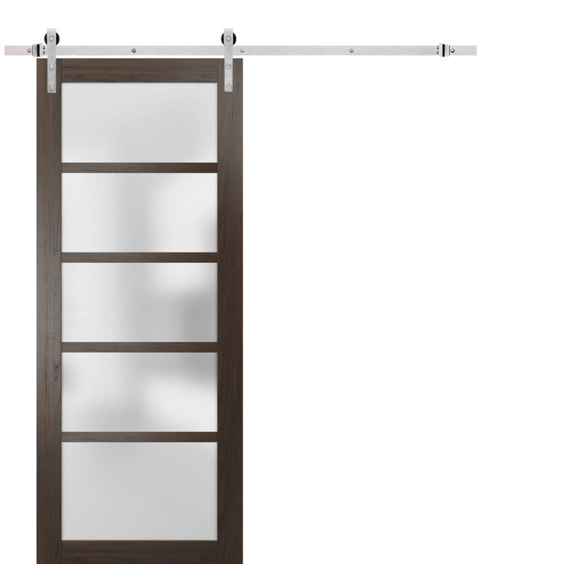 Porte de grange en bois givré Quadro, 36 po x 80 po