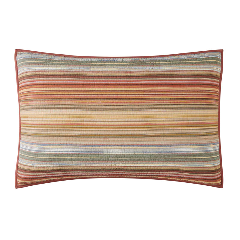 Cotton Striped Quilt, Twin Extra Long Quilt + 1 Standard Sham