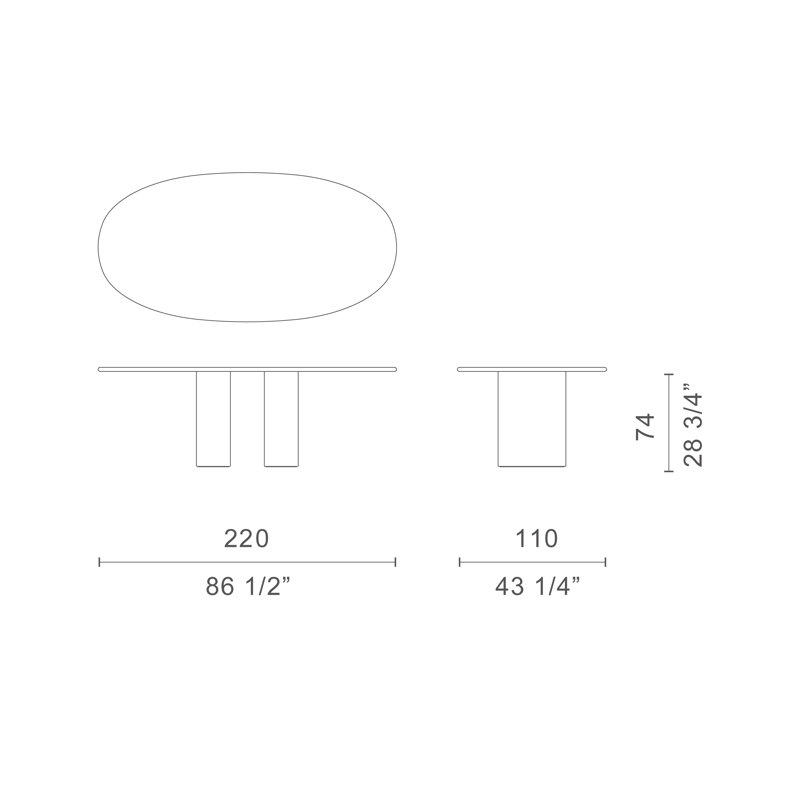 Dolmen Oval Marble Dining Table
