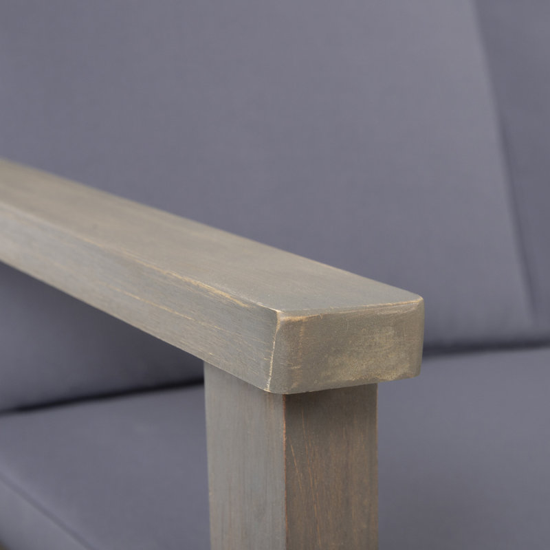 Chaise de patio avec coussins Channing, Gris, Gris foncé