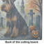 Airedale Terrier Spooky Halloween Glass Cutting Board Large