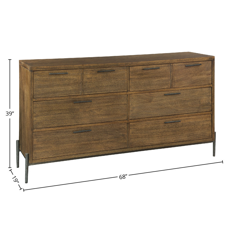 Aliceville 6 - Drawer Solid Wood Dresser, Brown