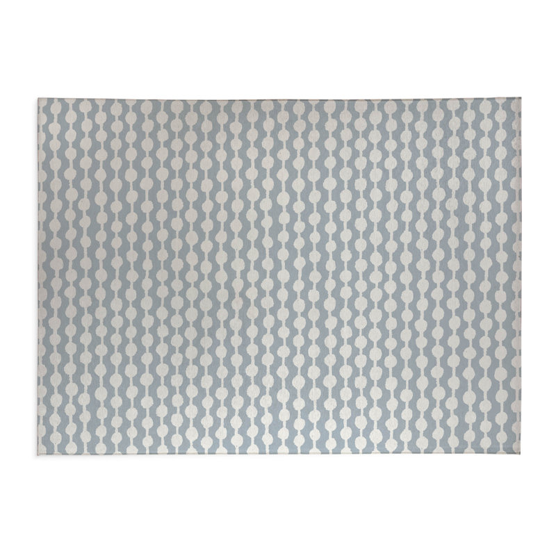 Tapis de bureau léger à pois, L 7 pi x L 5 pi, Bleu ardoise