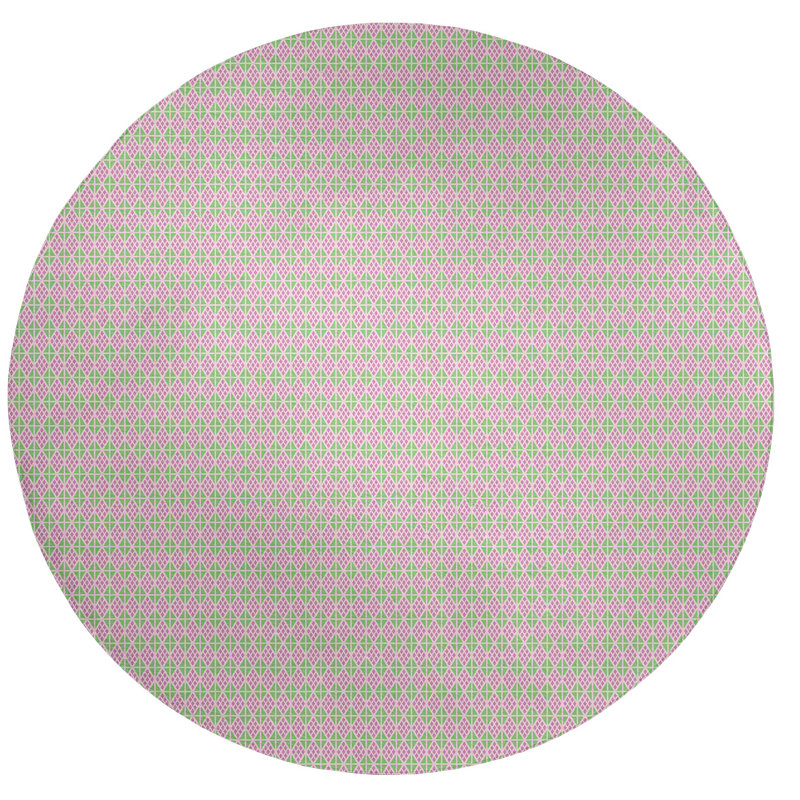 Chenille Geometric Indoor Rug, Round 5'