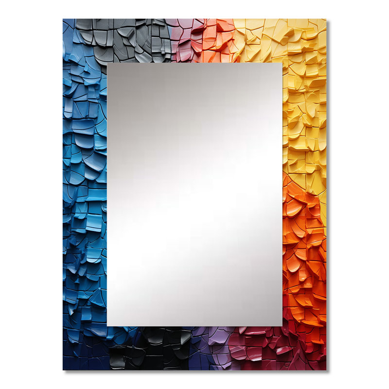 Minimalisme arc-en-ciel Prismatic Dreams I - miroir arc-en-ciel, miroir mural décoratif traditionnel, impression d'art en métal