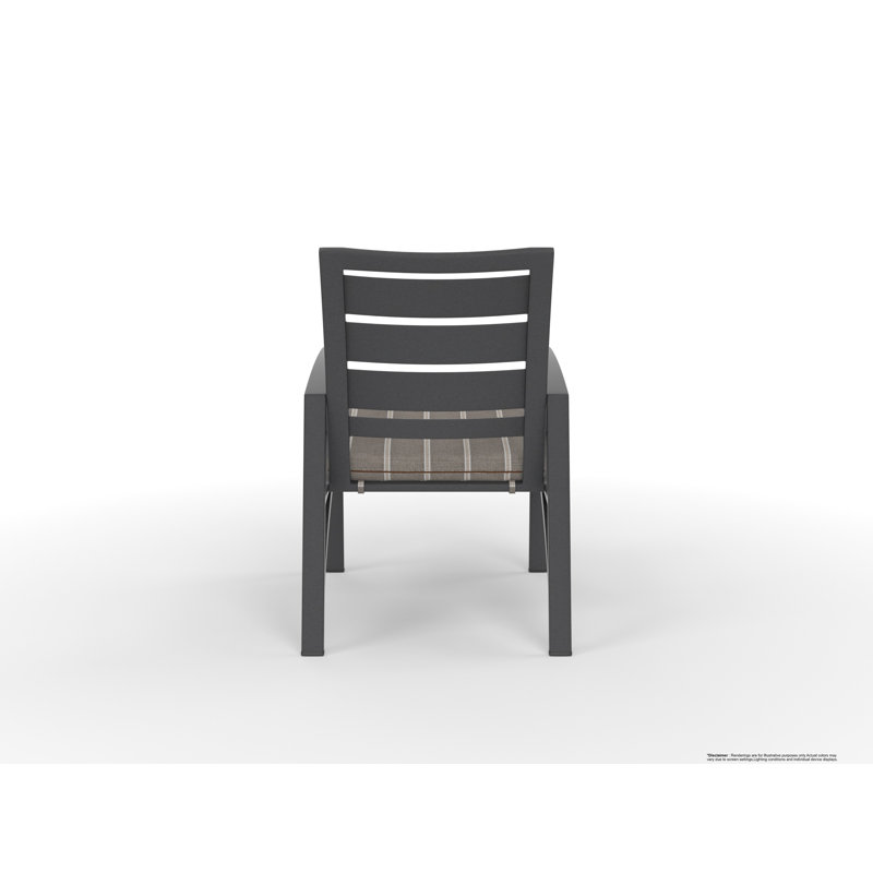 Outdoor Dining Armchair, Harris Stone, Carbon Black
