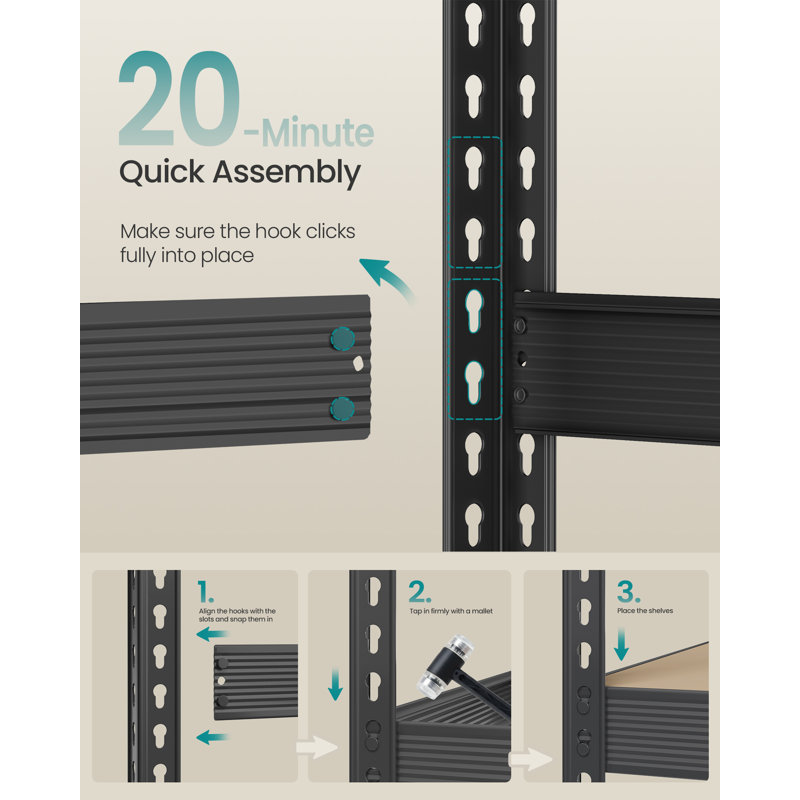 Steel Storage Rack, 183 cm H x 200 cm W x 60 cm D