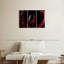 Ensemble de 3 pièces de vin rouge sur toile-2097951467