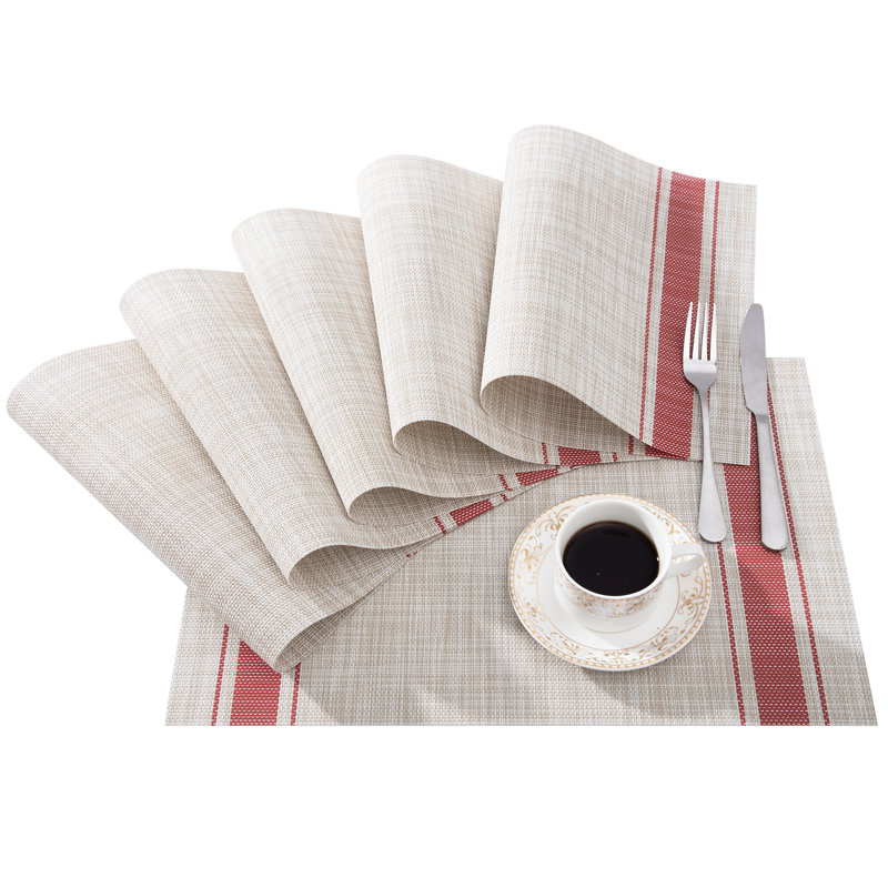 Ensemble de 6 napperons rectangulaires tissés en PVC