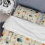 Ensemble de housse de couette géométrique bleu sarcelle et orange Mid Century-1597781913