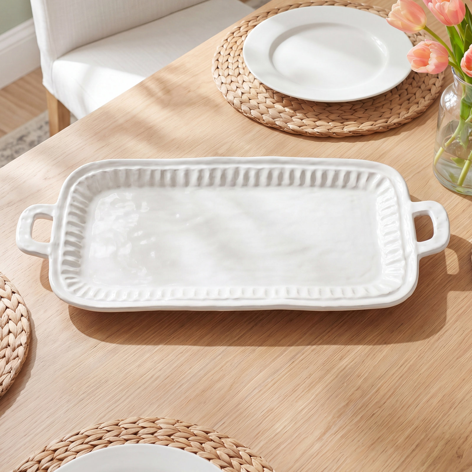 Pietra Serena Rectangle Ceramic Platter