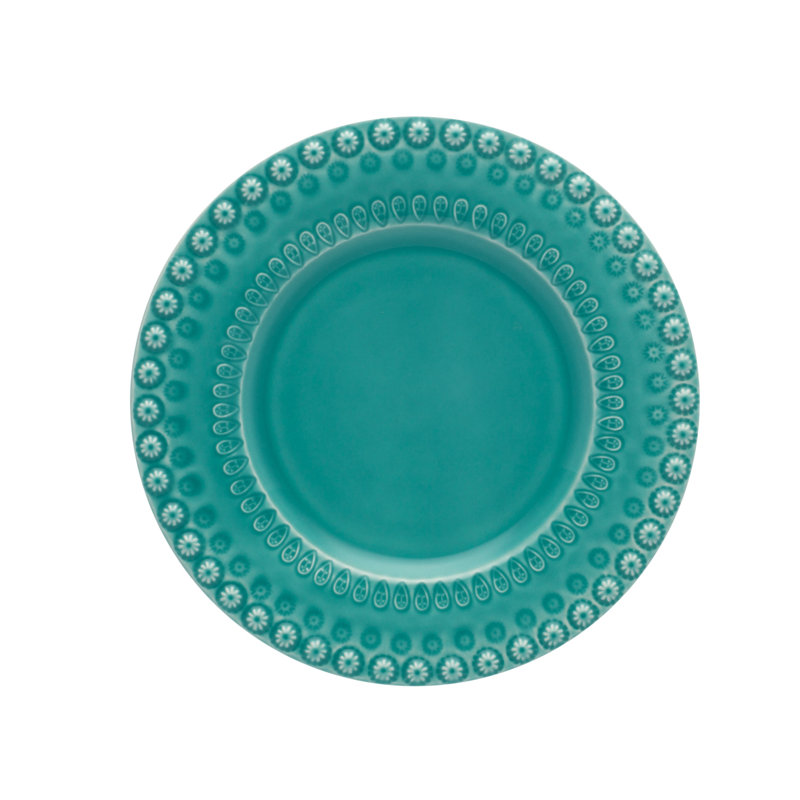 Earthenware Salad/Dessert Plate, Aqua Green