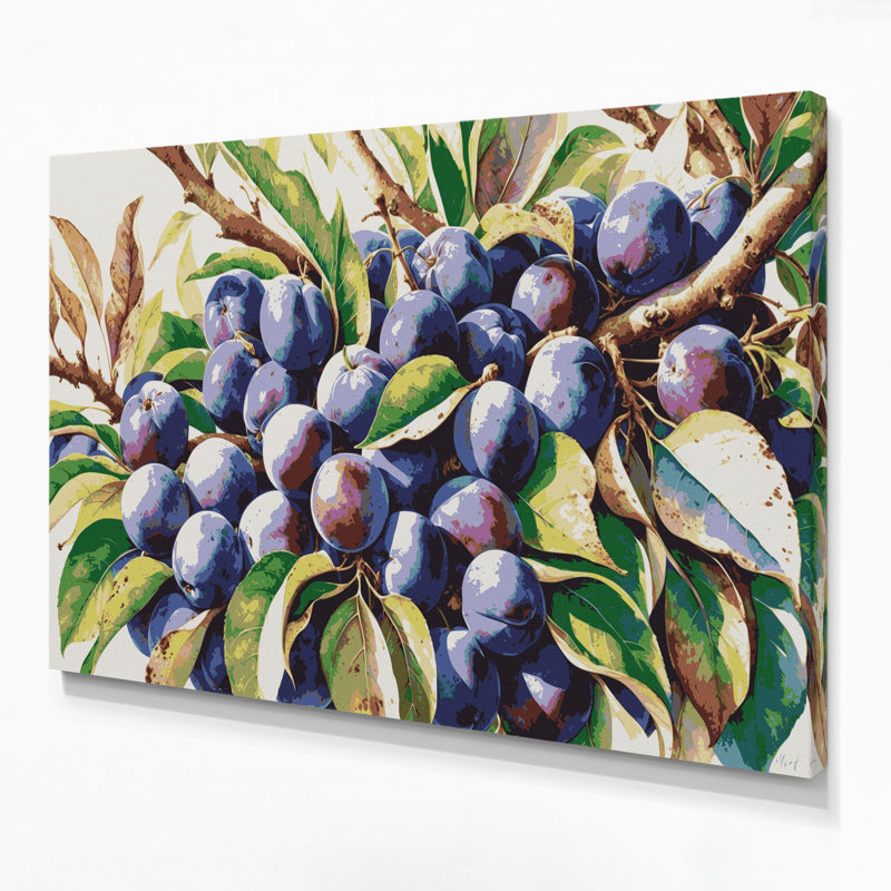 Art mural sur toile prune grise, H 12 po x l 18 po