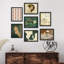 «Vintage Classic Retro Portrait Woman Abstract Geometric», reproduction encadrée sur papier, 7 pièces-92574052-92574054