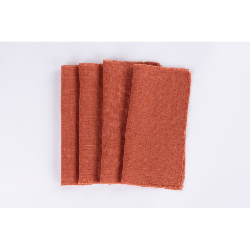 Raphael Linen Cokctail Napkins, Burnt Sienna