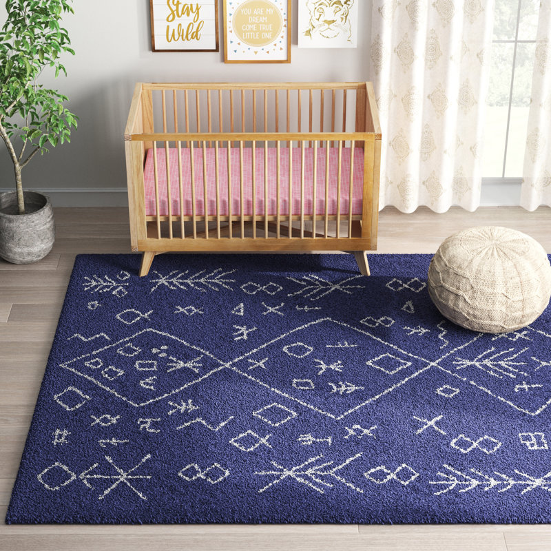 Tapis Jonnye Southwestern, Rectangle 9 pi x 12 pi 2 po, Bleu