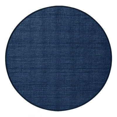 Tapis bleu uni lavable à la machine