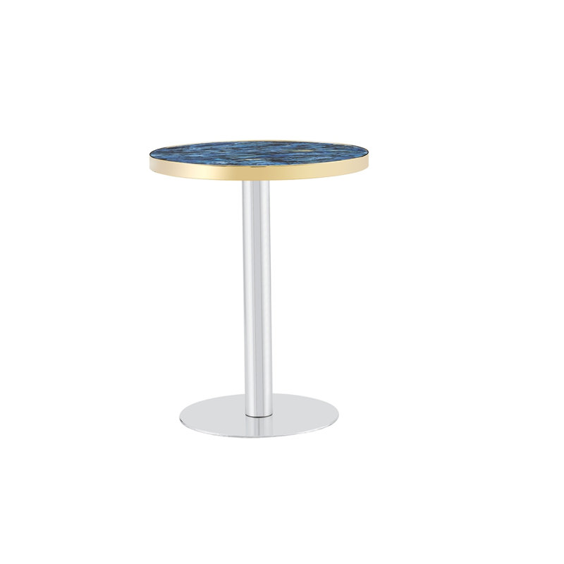 High-Gloss Corner Accent Dining Table for Small Spaces Office Salon