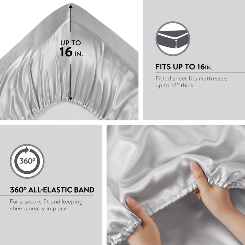 Luxurious Wrinkle-free Satin Sheets Polyester Modern Bedroom Essentials