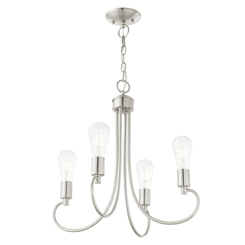 Lustre classique à 7 lumières de style bougie Hitterdal, Nickel brossé, 7 lumières