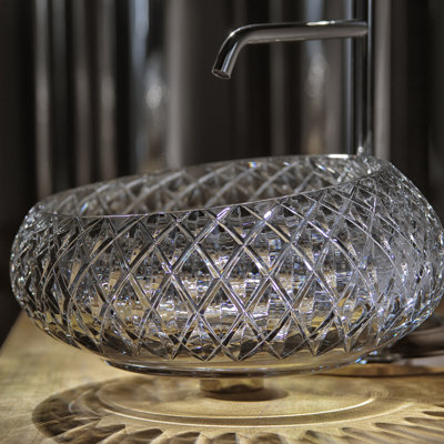Lavabo de salle de bain vasque circulaire fait à la main Glamour