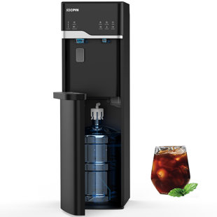 Soopyk Self Cleaning Hot And Cold Bottom Load Water Cooler Dispenser With Ice Maker For 5 Gallon 3 Temperature Settings 22lbs Daily Capacity Child Safety Lock White