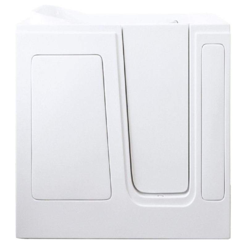 48'' x 28'' Fiberglass Bathtub with Faucet, Right, White