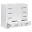 Meuble-lavabo 36 po sans lavabo, base d'armoire seulement, six tiroirs, diviseur de tiroir multifonctionnel, tablette réglable, blanc