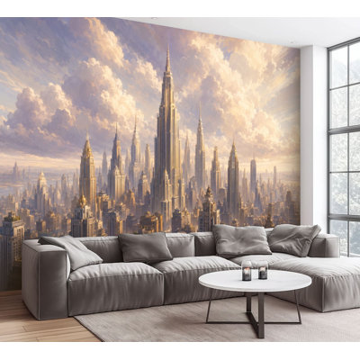 Papier peint adhésif autocollant New York City Skyline Skyscrapers Skyy Sky
