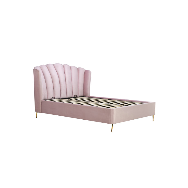 135CM Andrue FABRIC OTTOMAN PINK, Pink, Double (4'6)