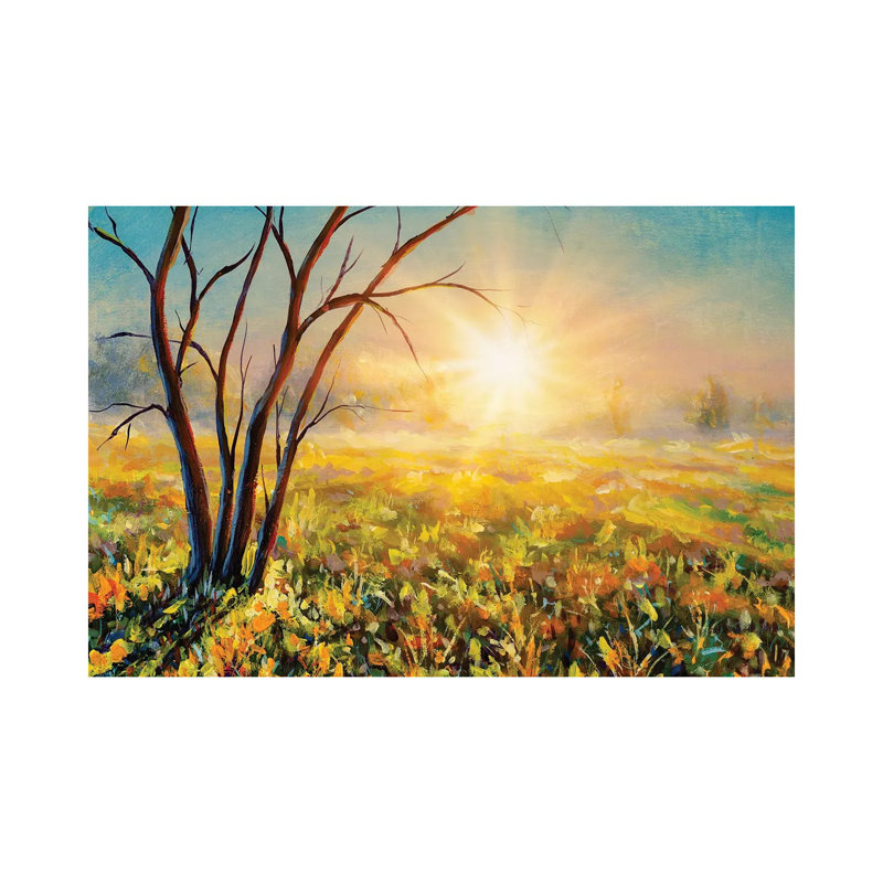 Beautiful Tree On Sunny Summer Spring Meadow by Valery Rybakow - Wrapped Canvas Painting
