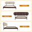 Solid Acacia Wood Bedframe Dark Walnut,Bohemian Platform Bed No Box Spring Needed With Headboard,LVL Slats,800lbs Capacity-1557560947-1557560945