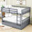 Full Over Full Wood Bunk Bed With Twin Trundle, Ladder And Guardrails-561044169