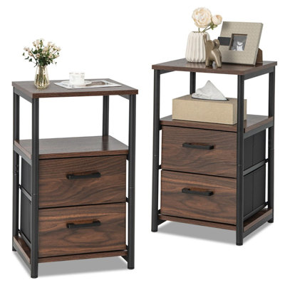 34cm W Metal Bedside Table