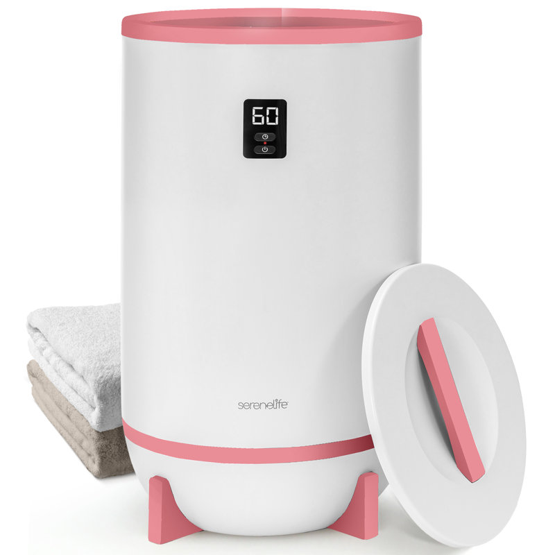 SereneLife Single Touch Electric Towel Warmer, Pink
