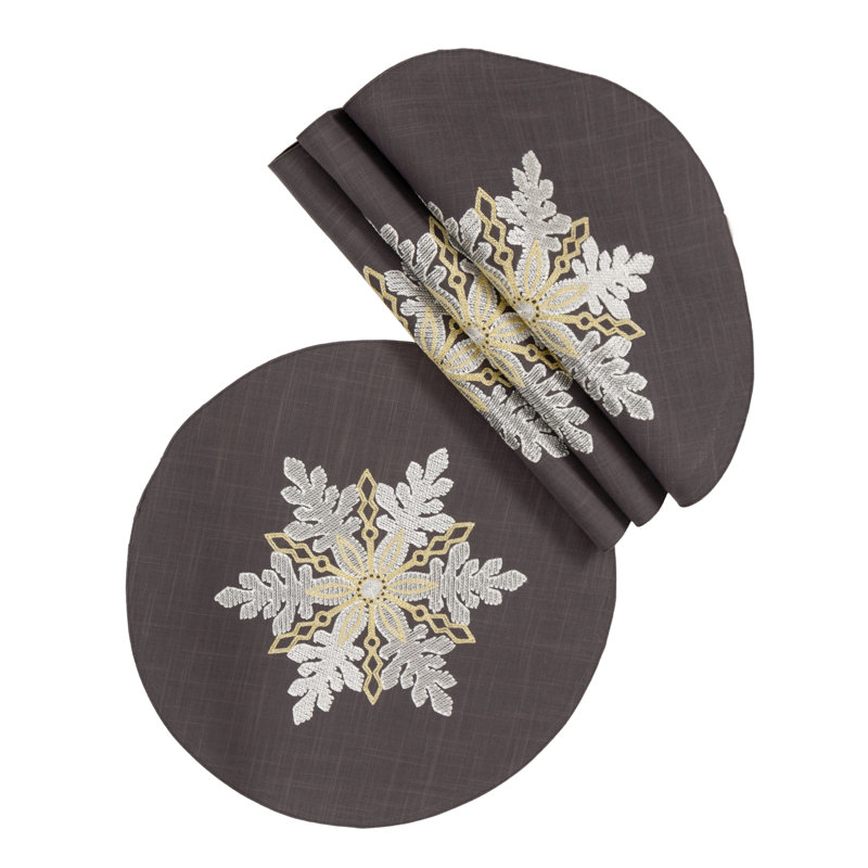 Napperon scintillant flocon de neige 16 po