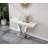46.85" Marble Coffee Table for Living Room Modern White Faux Marble Center Table with Stainless Steel Frame,Elegant Rectangular Accent Cocktail Sofa Table for Home Office-219034700