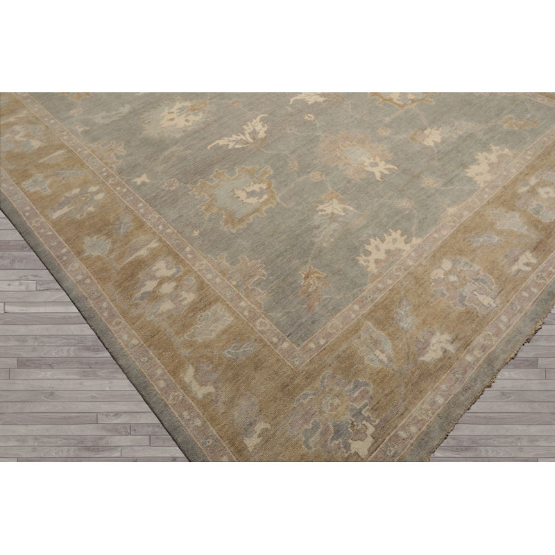 Tapis Oushak multicolore en laine délavé gris Oushak, Rectangulaire 2 pi x 3 pi